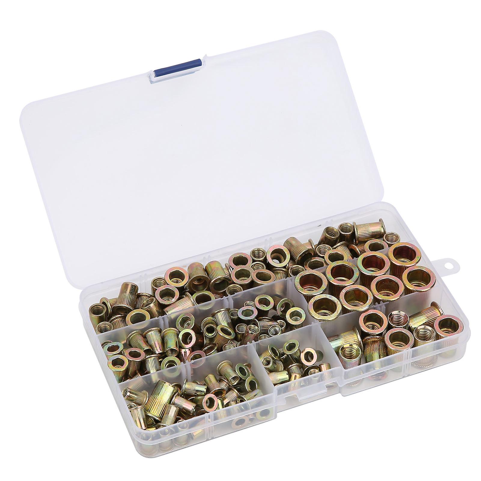 150pcs / Box Mixed Zinc Plated Rivet Nut Threaded Rivet Nut Insert Nut M4m10 Set