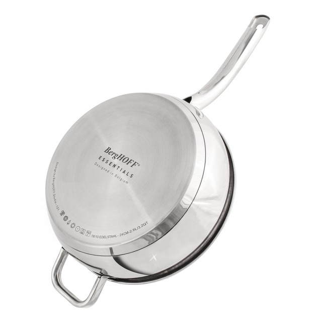 Berghoff Belly Shape 18 10 Stainless Steel Skillet With Stainless Steel Lid