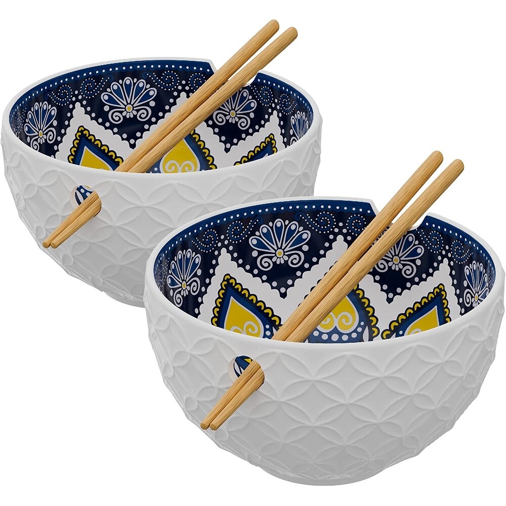 American Atelier Ramen Bowl with Chopsticks Set of 2