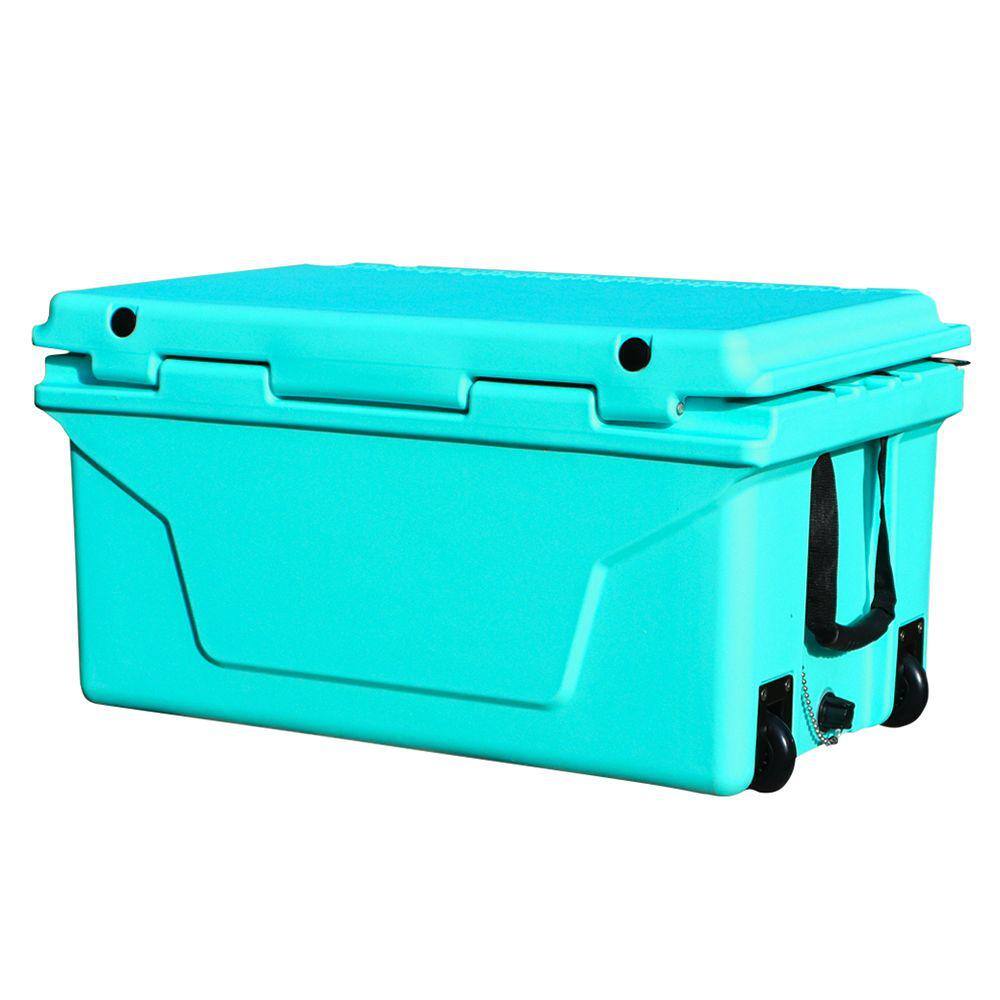 Afoxsos 18 .5 in. W x 29.5 in. L x 15.5 in. H Blue Portable Ice Box Cooler 65QT Outdoor Camping Beer Box Fishing Cooler HDSA05OT031