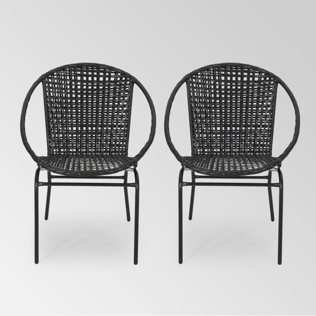 Java 2pk Faux Rattan Modern Club Chairs Christopher Knight Home