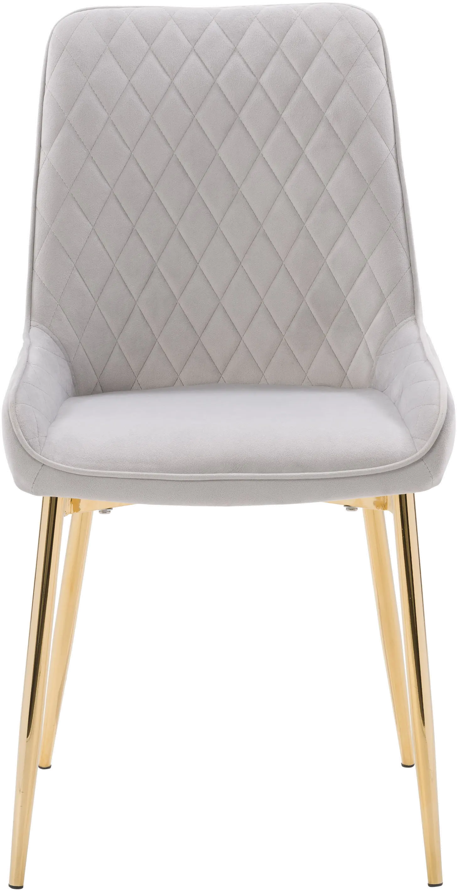 Nash Light Gray Velvet Diamond Side Chair， Set of 2