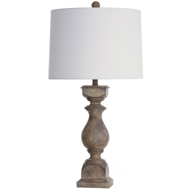 Grayson Urn Pedestal Table Lamp With Drum Shade Weathered Gray Finish Stylecraft