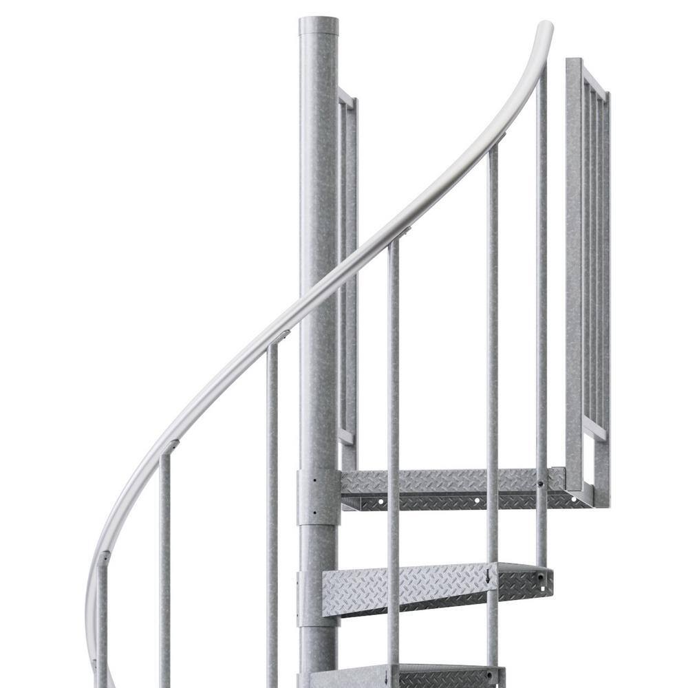 Mylen STAIRS Reroute Galvanized Exterior 42in Diameter Fits Height 102in - 114in 2 42in Tall Platform Rails Spiral Staircase Kit EC42Z11A004