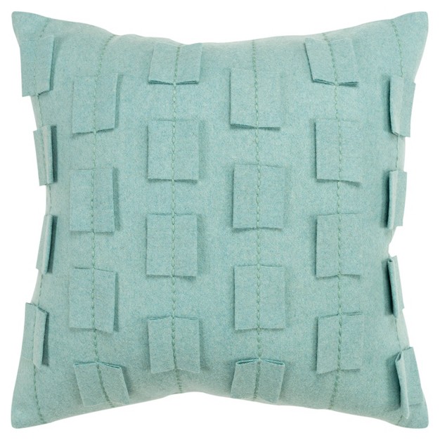 Oversize Striped Solid Square Throw Pillow Cover Aqua Blue Donny Osmond Home