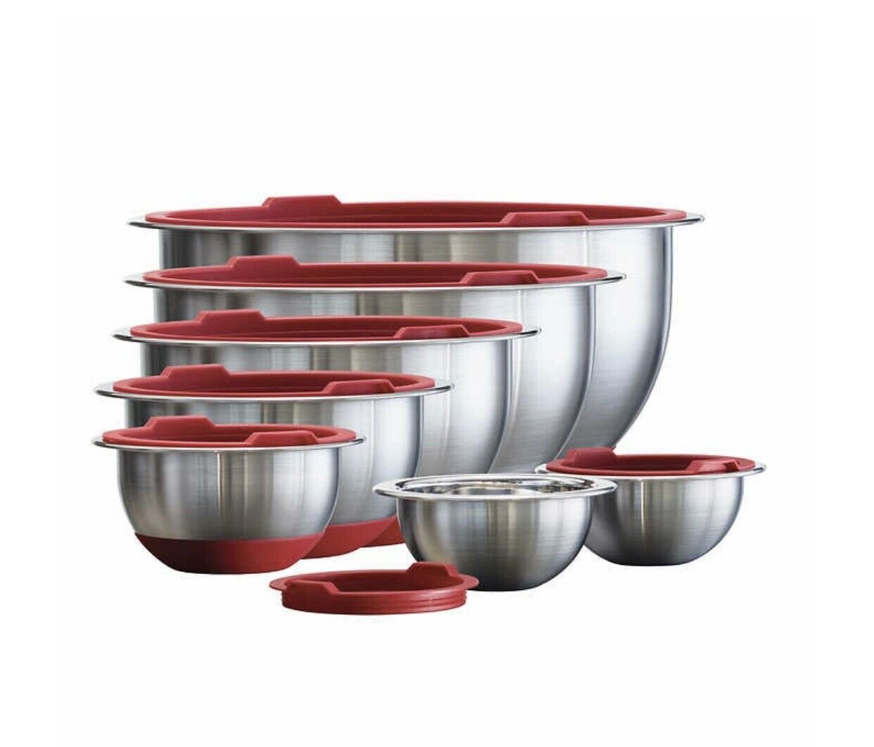 Tramontina 14-piece Stainless Steel Mixing Bowl Set with Lids， Tight-Fitting Lid