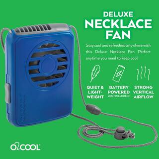 O2COOL Deluxe 2.5 in. Necklace Fan in Blue FN02001