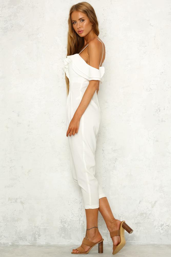 Long Distance Love Jumpsuit White