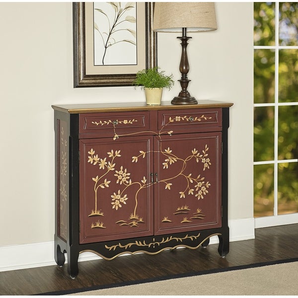 Powell Canton Red Oriental Console