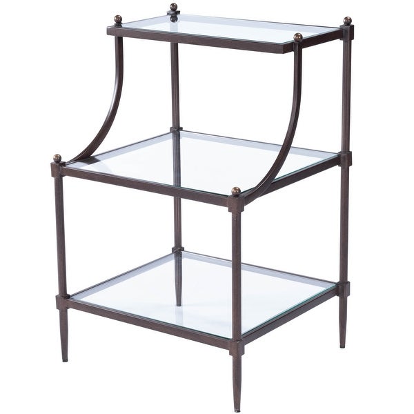 Peninsula Glass Tiered End Table