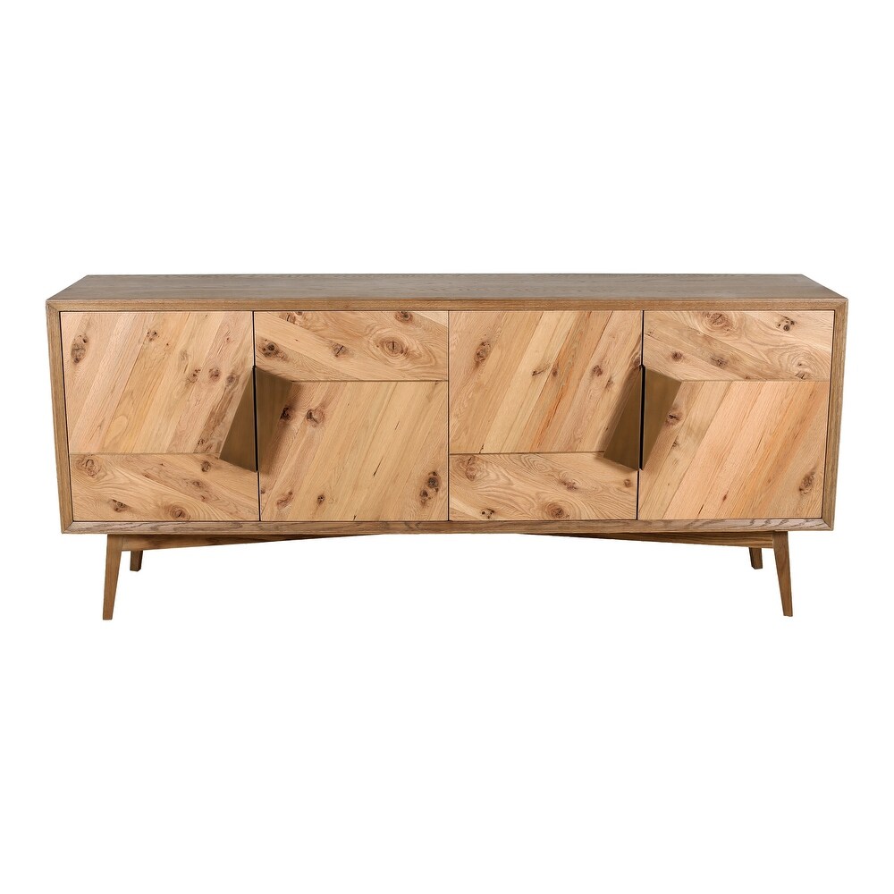 Aurelle Home Rustic Geometric Oak Sideboard