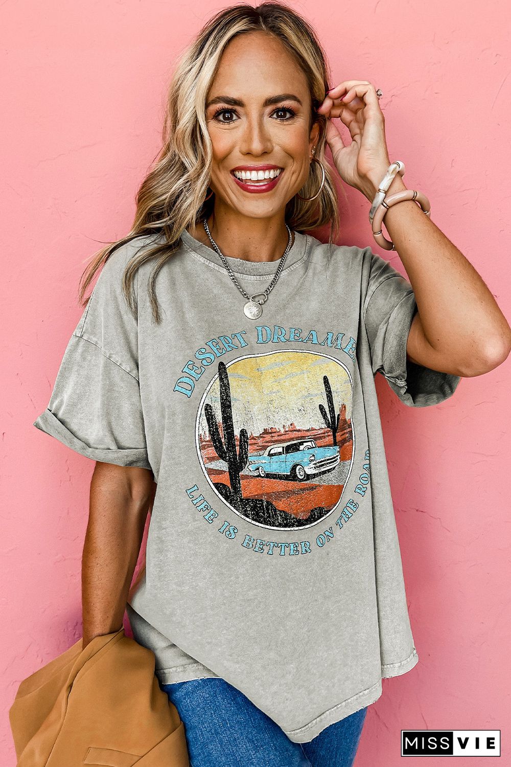 Gray Desert Dreamer Mineral Wash Graphic Tee