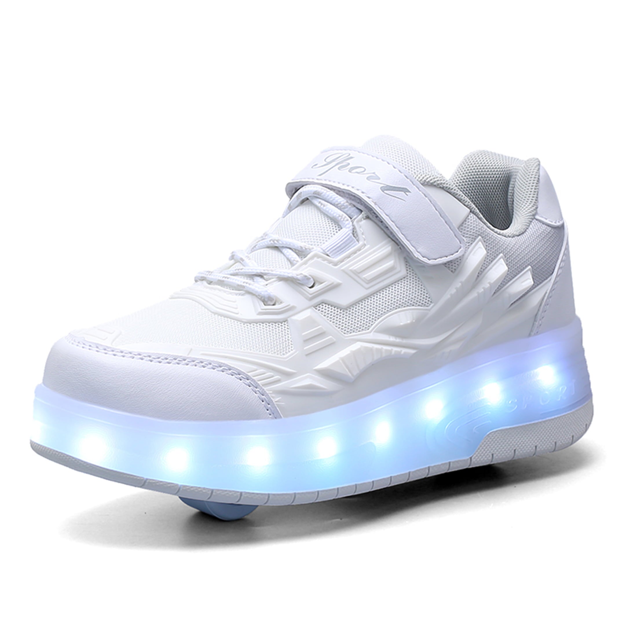 KOFUBOKE Child Teen Roller Skates Double Wheel Shoes Light Up LED shoe 1 size