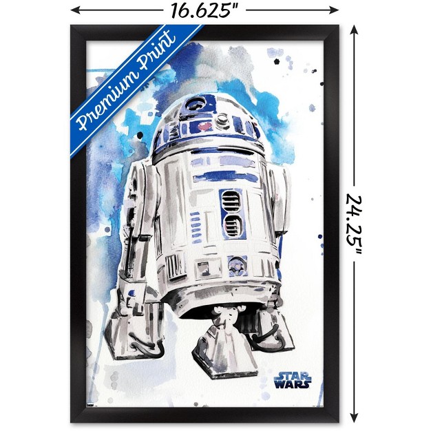 Trends International Star Wars Original Trilogy R2d2 Watercolor Framed Wall Poster Prints