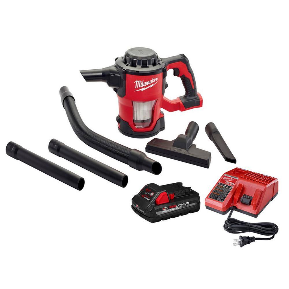 MW M18 18-Volt Lithium-Ion Cordless Compact Vacuum W 3.0Ah Battery and Charger 0882-20-48-59-1835