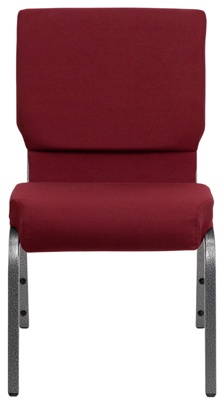 HERCULES 18.5  x27 x27W Stacking Church Chair in Burgundy Fabric   Silver Vein Frame   Contemporary   Dining Chairs   by Pot Racks Plus  Houzz