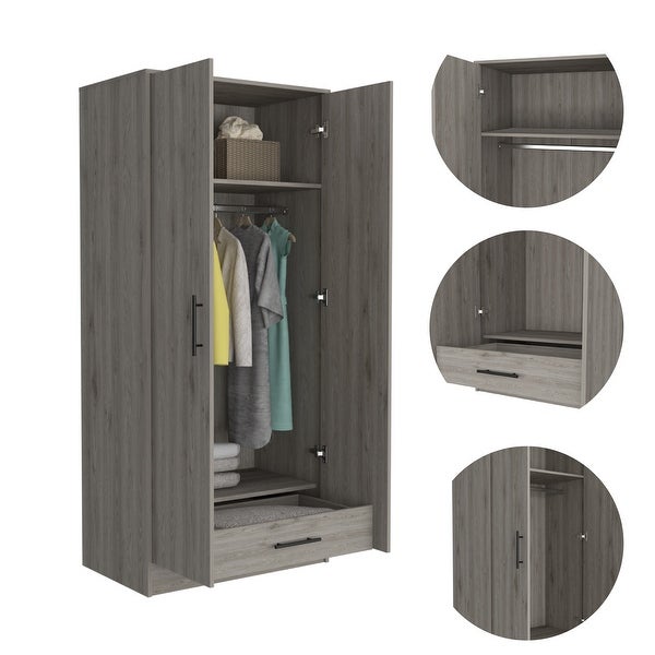 Rectangle Armoire Light Gray - - 37279324