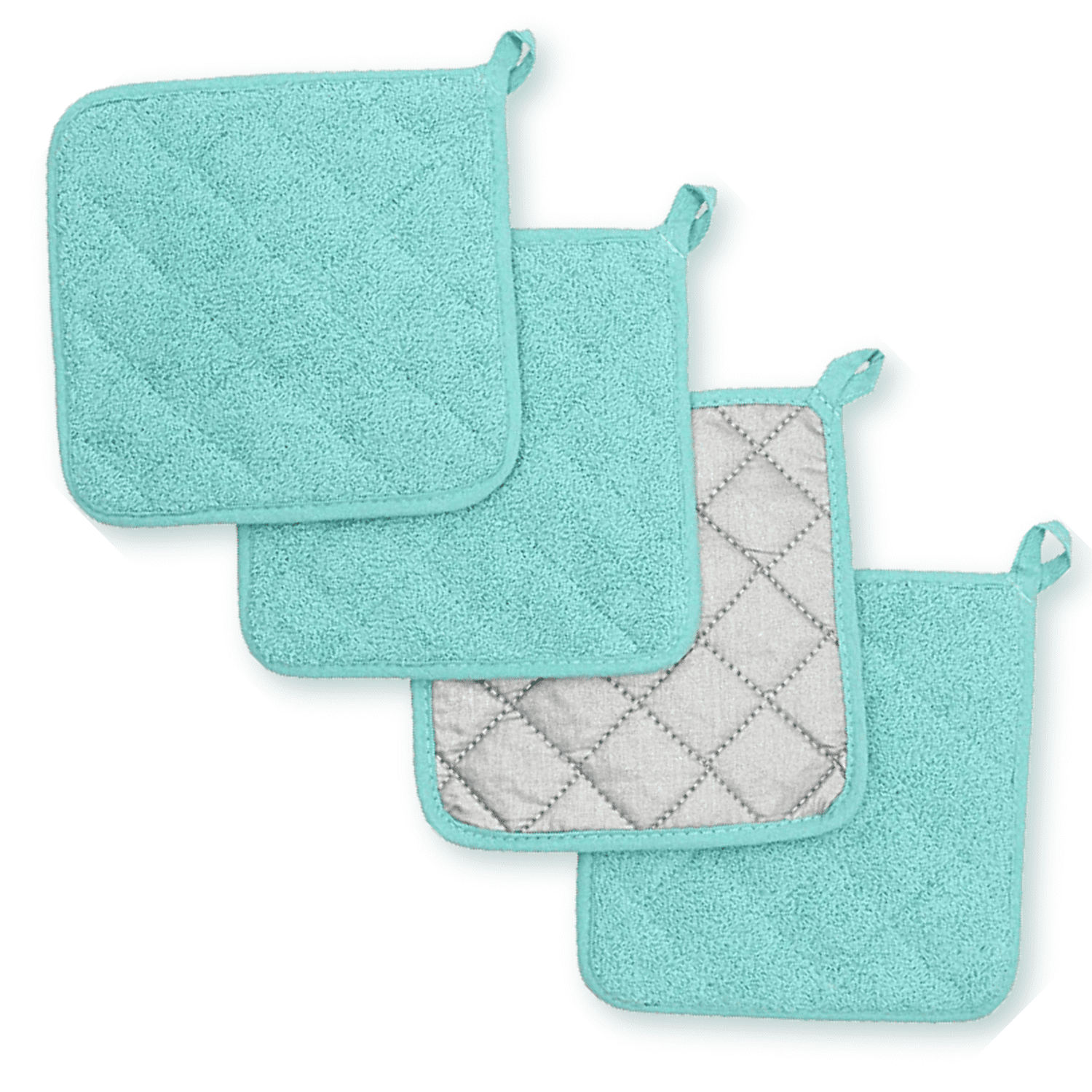 Pot Holders 7 Square Solid Color (Pack of 2) - Soft Teal - Pot Holders For Kitchen