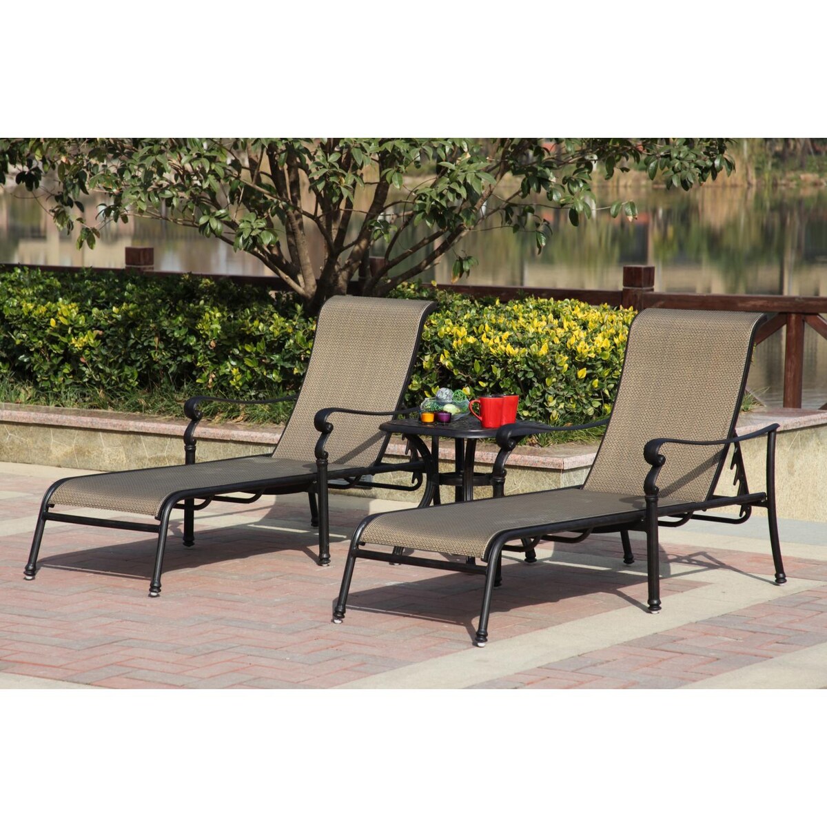 Darlee Monterey 3 Piece Sling Patio Chaise Lounge Set