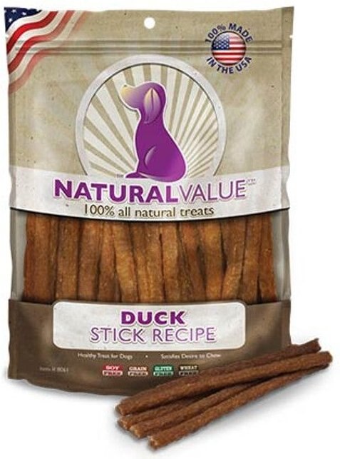 Loving Pets Natural Value Duck Dog Jerky Treat， 14-oz bag