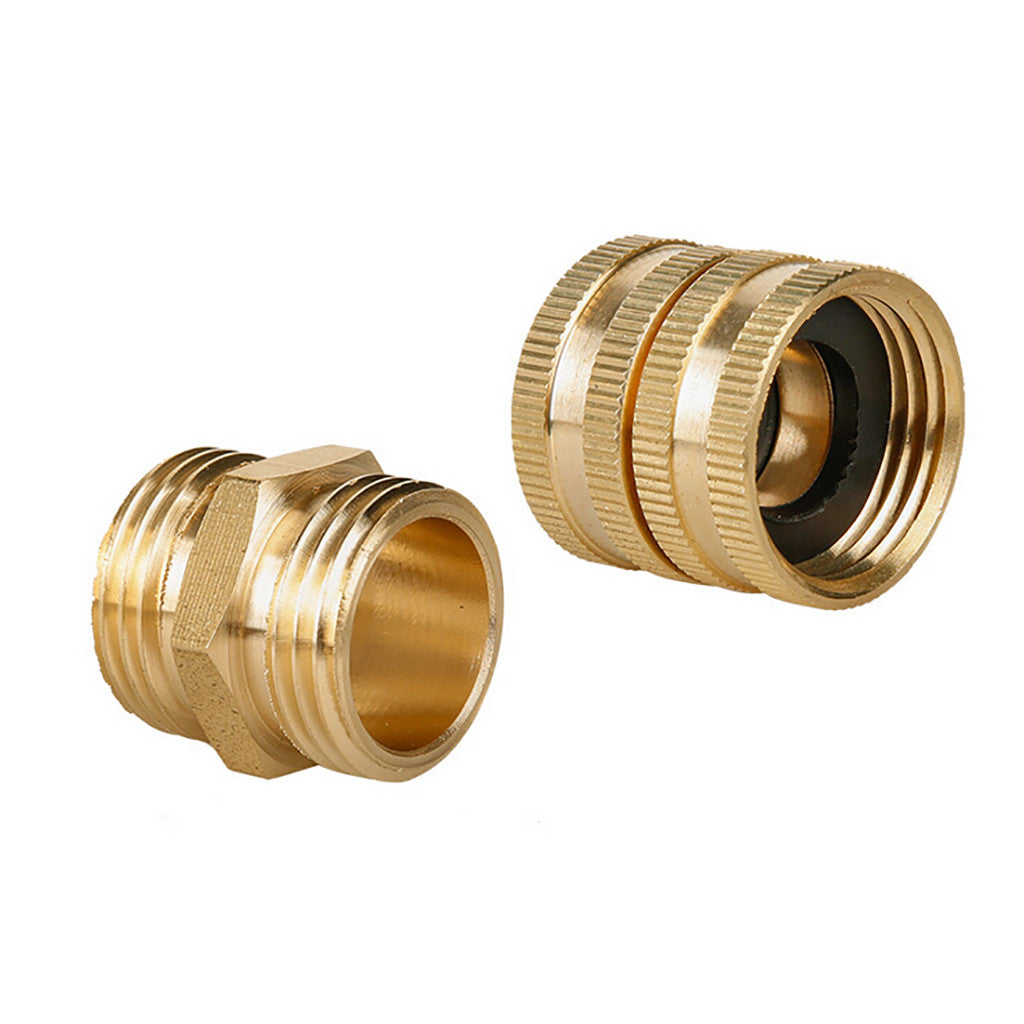 WOXINDA Garden Hose Adapter 3/4 Inch Two-way internal thread Brass Connector