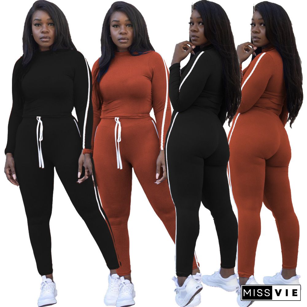 Long Sleeve T Shirt Skinny Fitness Pants Set