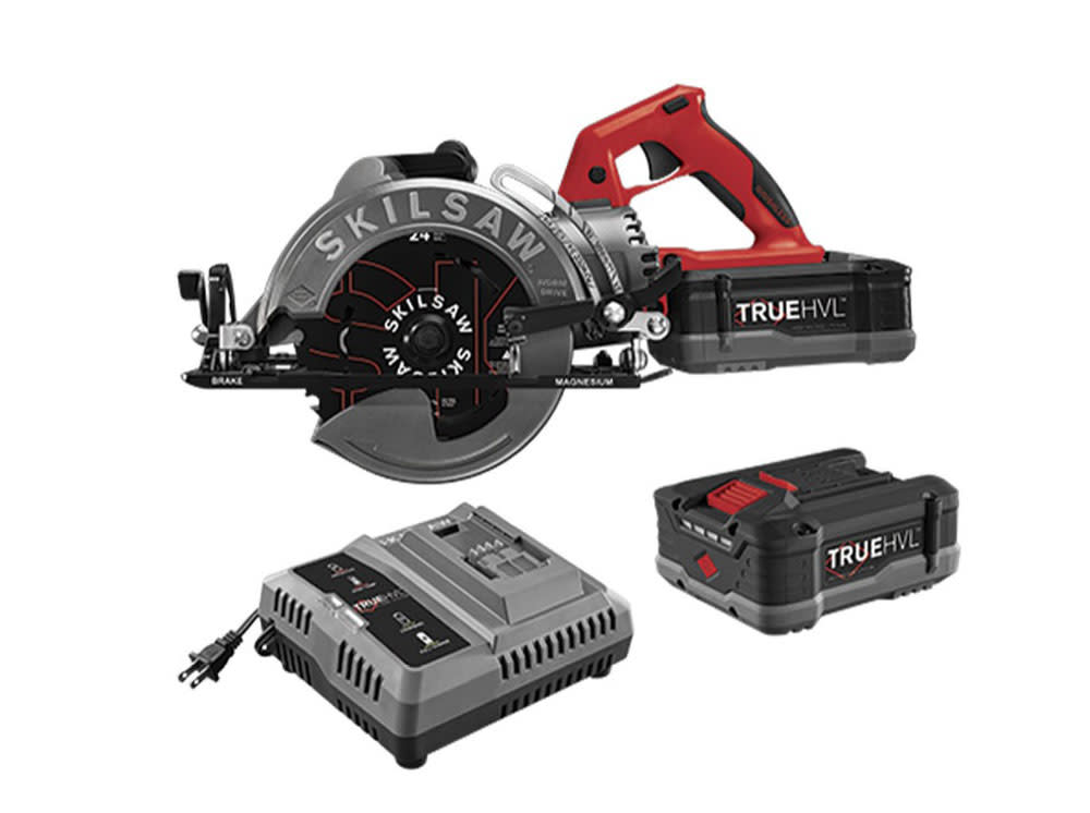 Cordless Worm Drive Saw Kit with 2 TRUEHVL? Batteries， TRUEHVL Quick Charger， and Skilsaw Blade