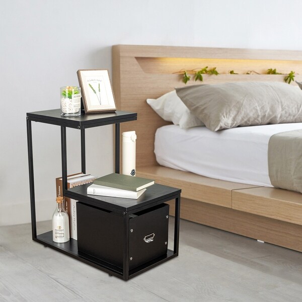 Organnice Side Table with Strong Basket L-shaped