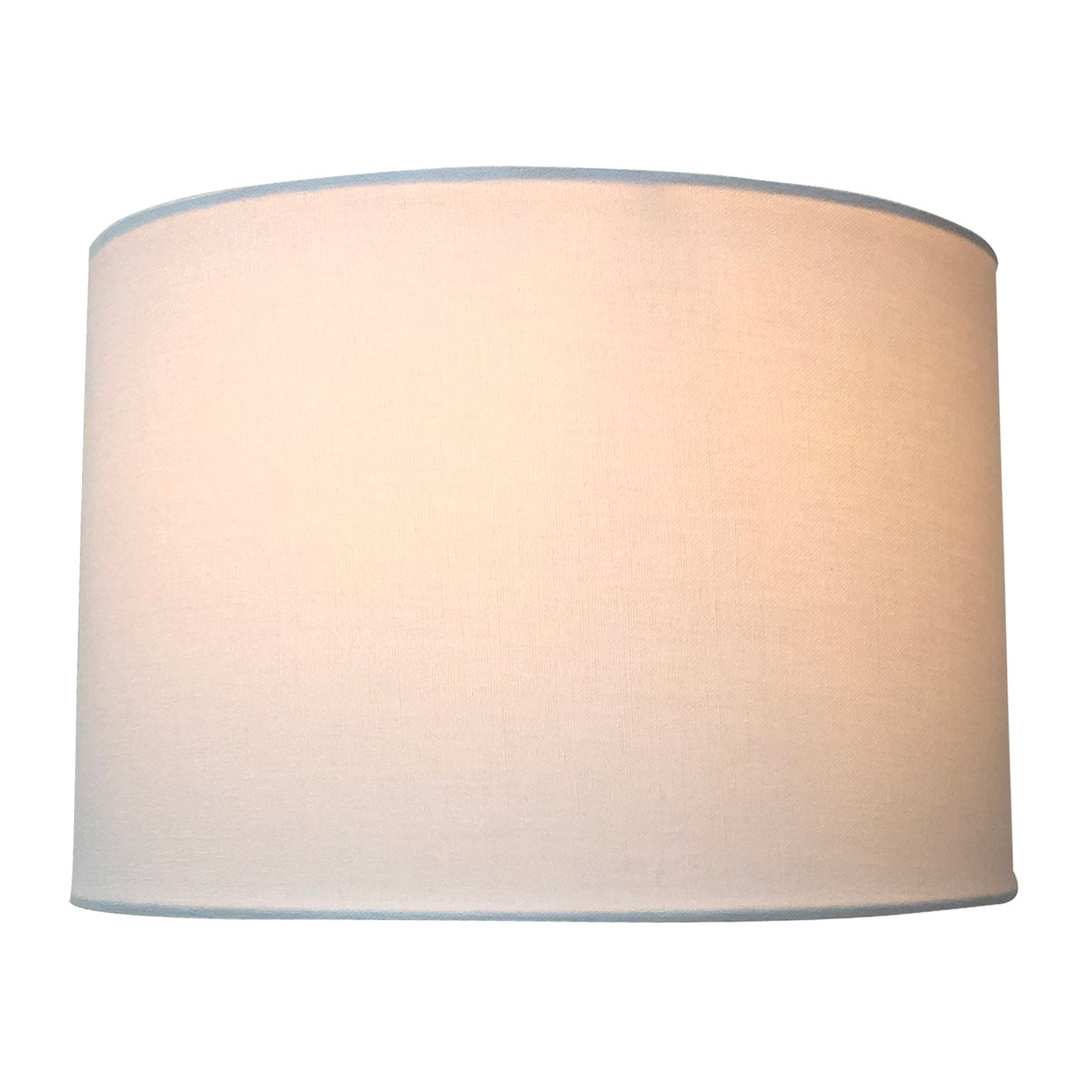 Royal Designs Uno Drop Shallow Drum Hard Back Linen White Table Lampshade， 13 x 14 x 9