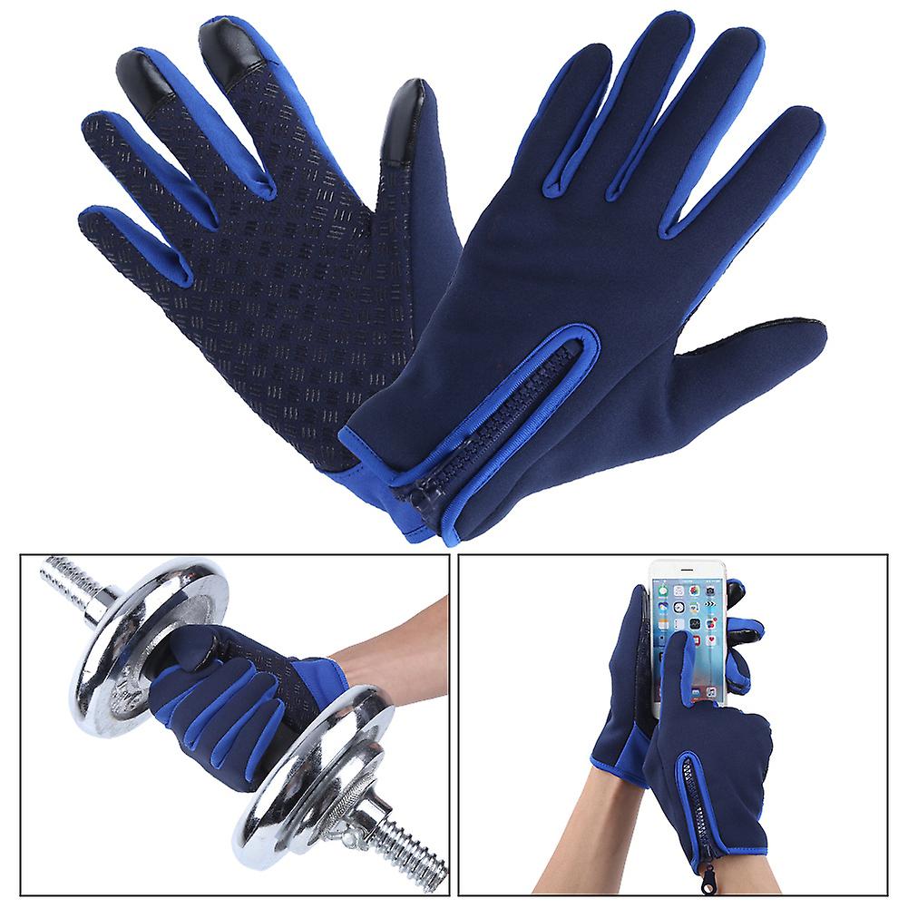 Outdoors Sports Gloves Touch Screen Mountaineering Antislip Supplies For Man Womenblue L