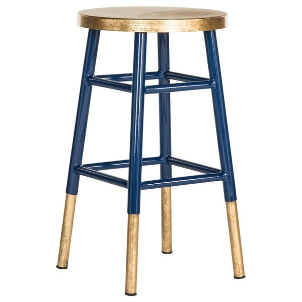 SAFAVIEH 24-inch Emery Navy/ Gold Counter Stool - 13.5