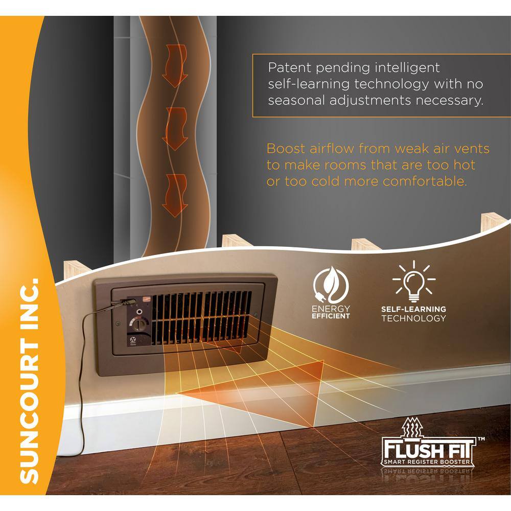 Suncourt Flush Fit Smart Register Booster Fan in Brown with Adaptor Plate Included HC500-BPL