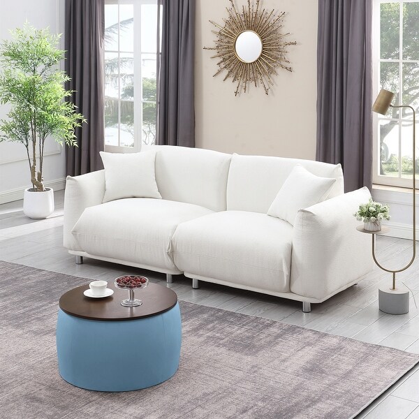 Round Ottoman Set with Storage (2 in 1 combination)