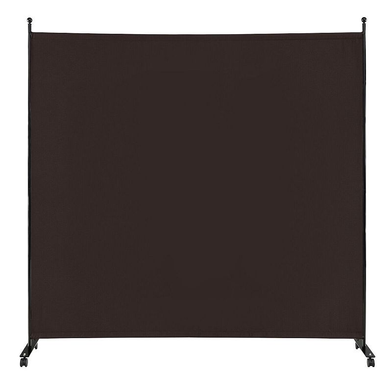 6 Feet Single Panel Rolling Room Divider with Smooth Wheels