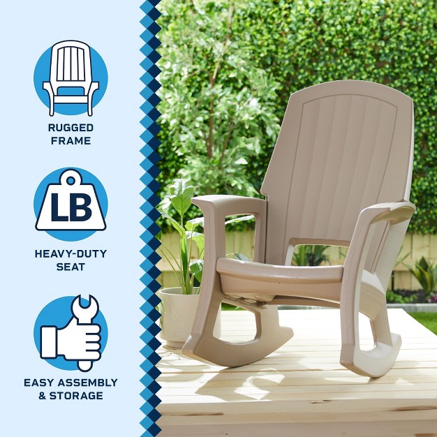 Semco Plastics Semtpe Extra Large Recycled Plastic Resin Durable Outdoor Patio Rocking Chair