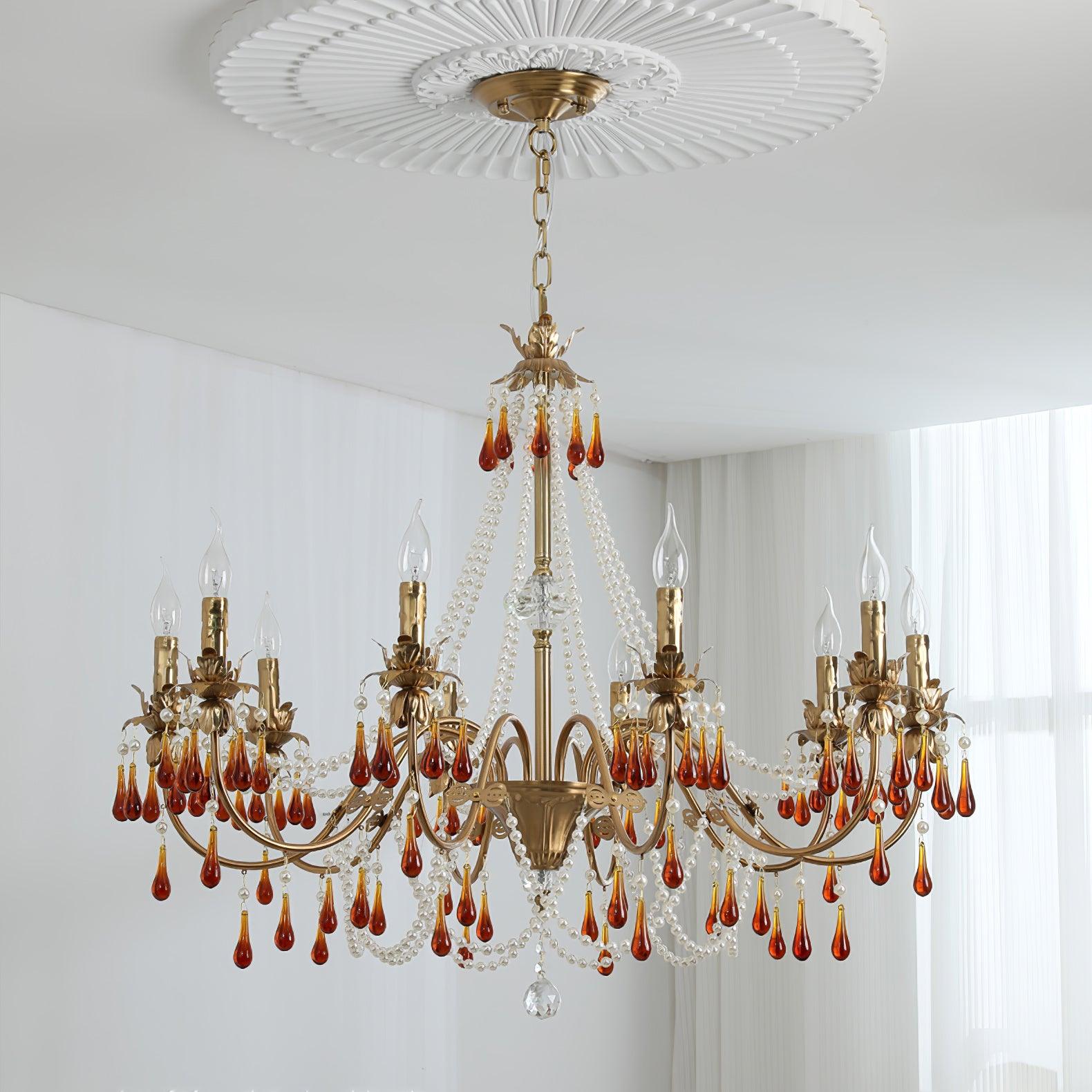 Aureate Amber Crystal Chandelier