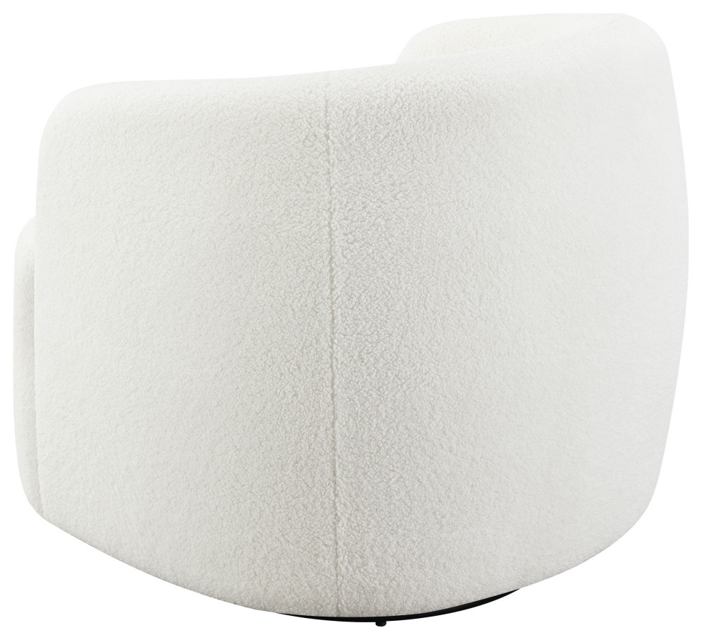 Hudson Upholstered Swivel Chair Natural   Modern   Armchairs And Accent Chairs   by Modon  Houzz