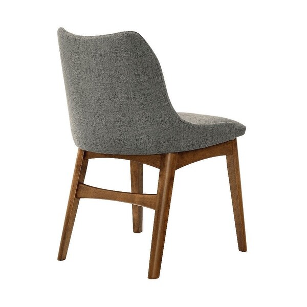 Charcoal Fabric and Walnut Wood Dining Side Chairs - Set of 2 - N/A