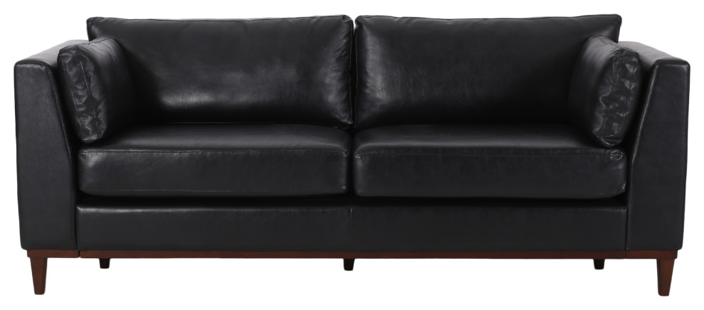 Ayers Faux Leather Upholstered 3 Seater Sofa   Contemporary   Sofas   by GDFStudio  Houzz