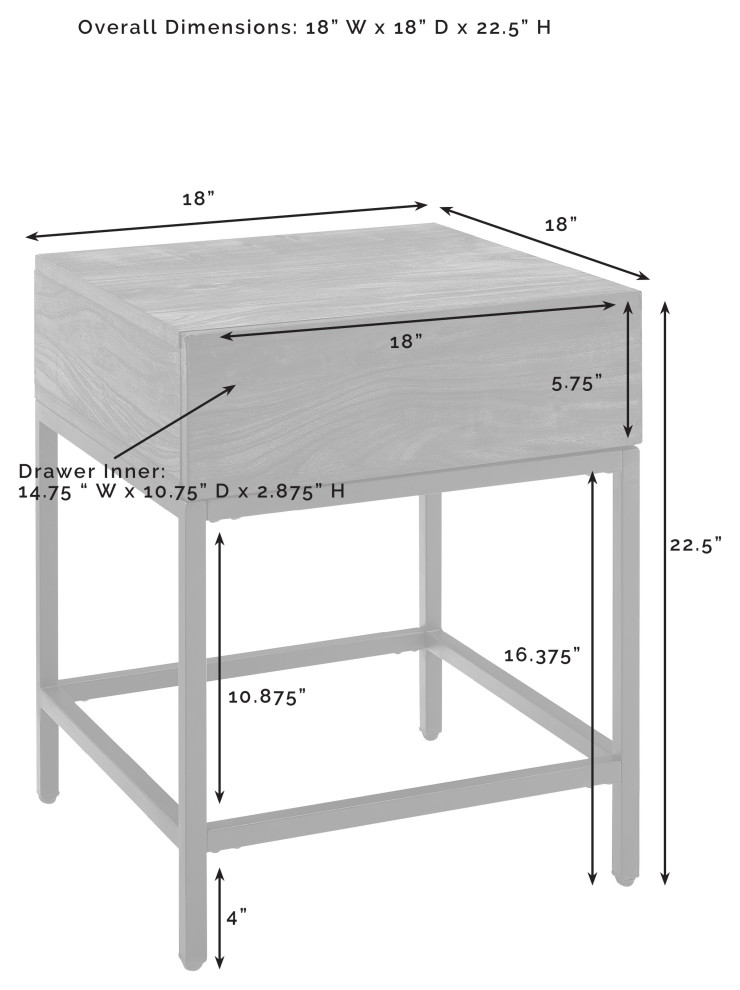 Jacobsen End Table   Industrial   Side Tables And End Tables   by Crosley  Houzz