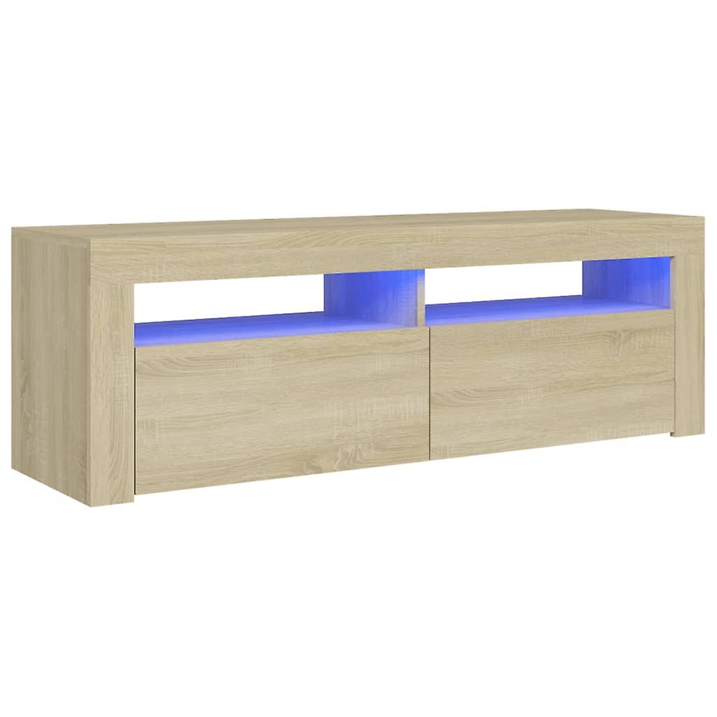 Tv Cabinet With Led Lights Sonoma Oak 120x35x40 Cm