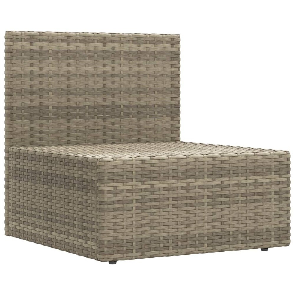 vidaXL 8 Piece Patio Lounge Set with Cushions Gray Poly Rattan   21.3\