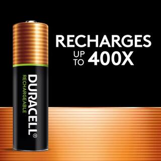 Duracell Coppertop Alkaline AA Battery Charger with 4 AA Rechargeable Batteries Included (8 Total Batteries) 004133304308