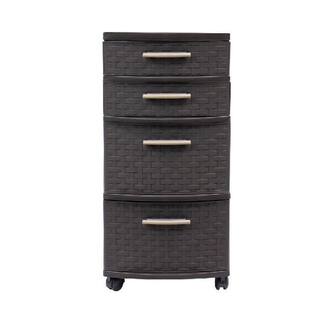 MQ 4-Drawer Resin Rolling Storage Cart in Espresso 453-WEN