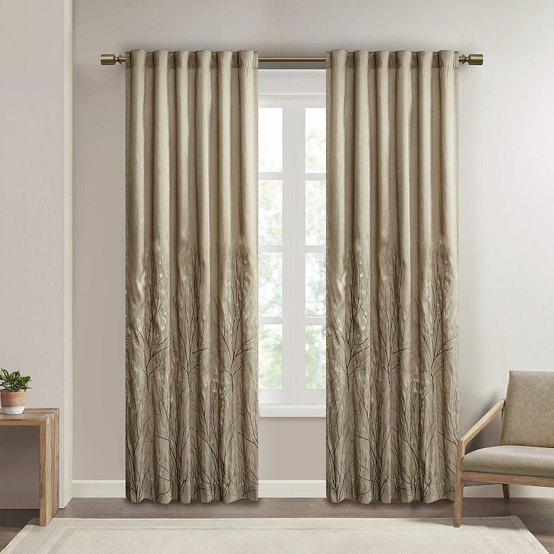 Madison Park 1-Panel Eliza Light Filtering Embroidered Window Curtain