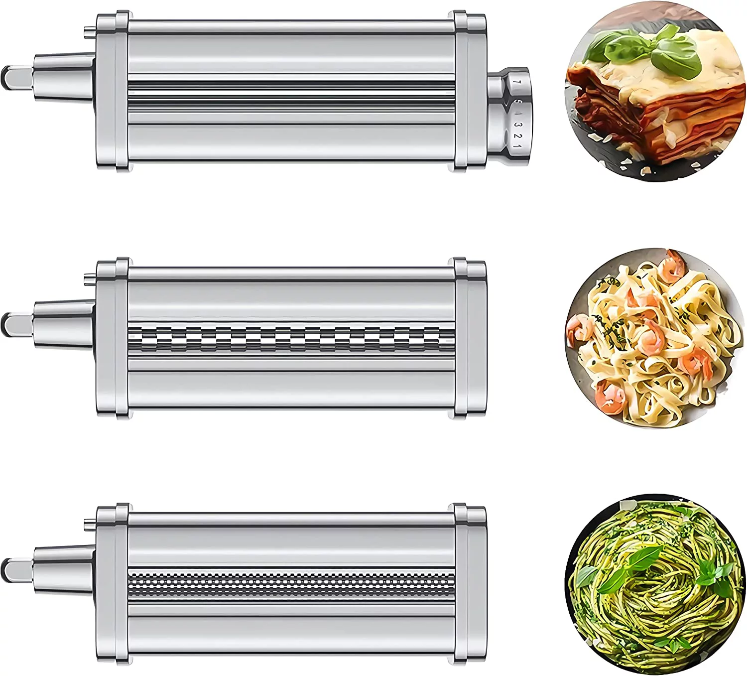 Cofun Pasta Maker for KitchenAid Mixer， Stainless Steel Dough Roller KitchenAid， Pasta Attachment for KitchenAid Mixer