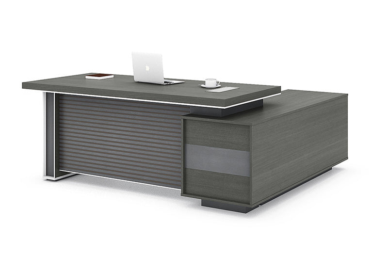 MATEES Executive Desk Reversible  2.0M - Grey/ Brown