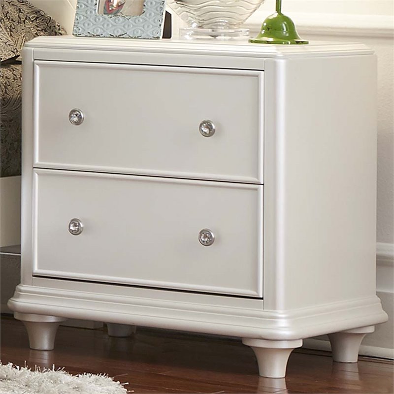 Stardust White 2 Drawer Night Stand