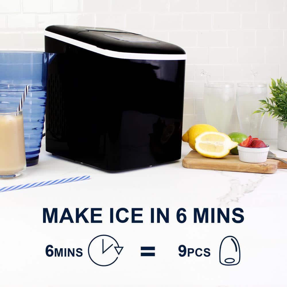 Koolatron 136 in 26 lb of Ice Per Day Countertop Portable Ice Maker in Black