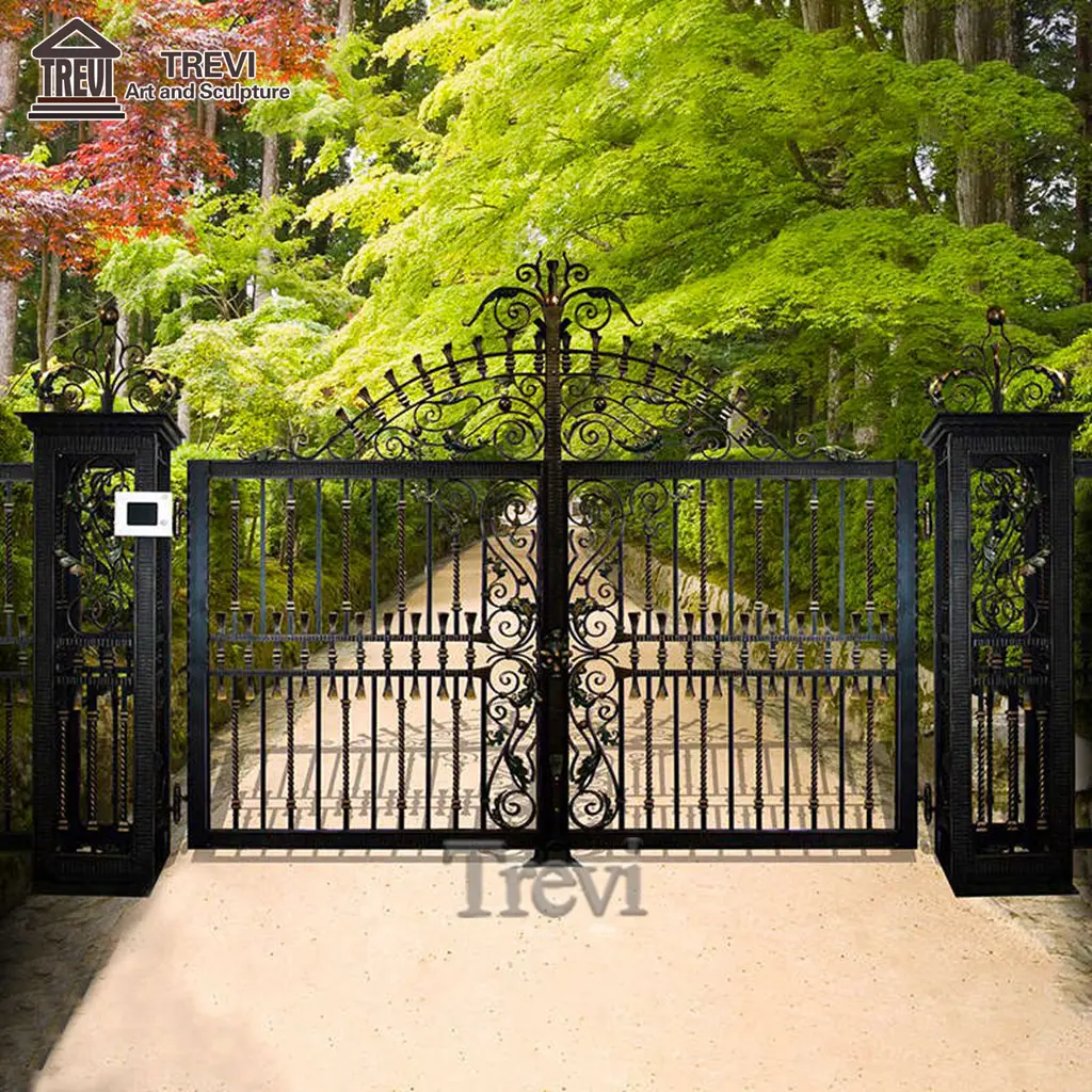 Customized Metal Pipe Door New Wholesale Tree Wrought Iron Gate For Home